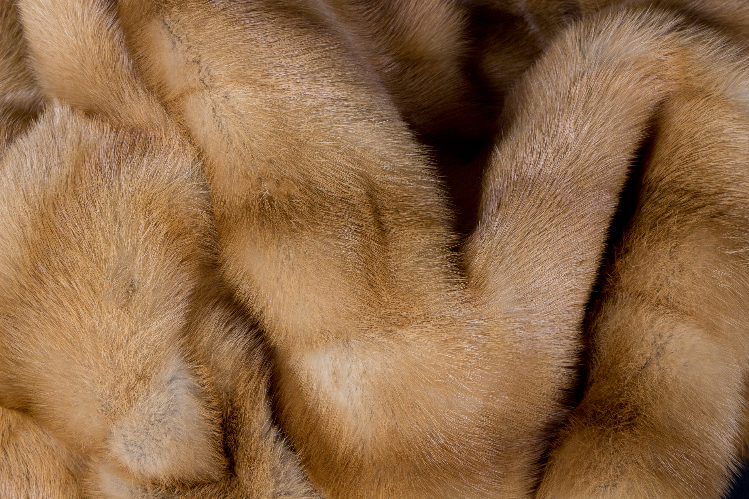 Small Kolinsky Fur Plaid with Fur on Both Sides
