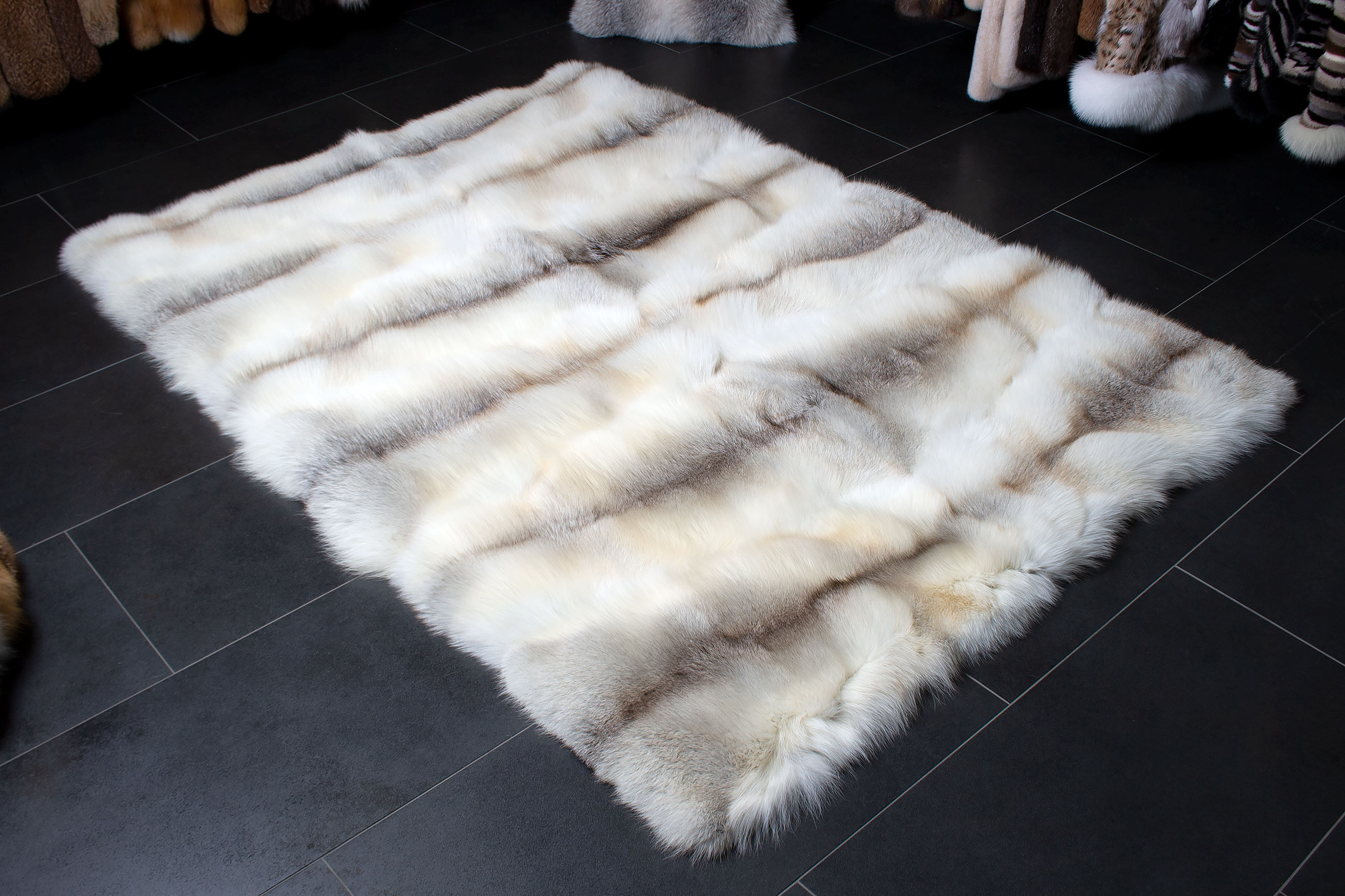 Cozy Fawnlight Fox Fur Carpet - Genuine Fur