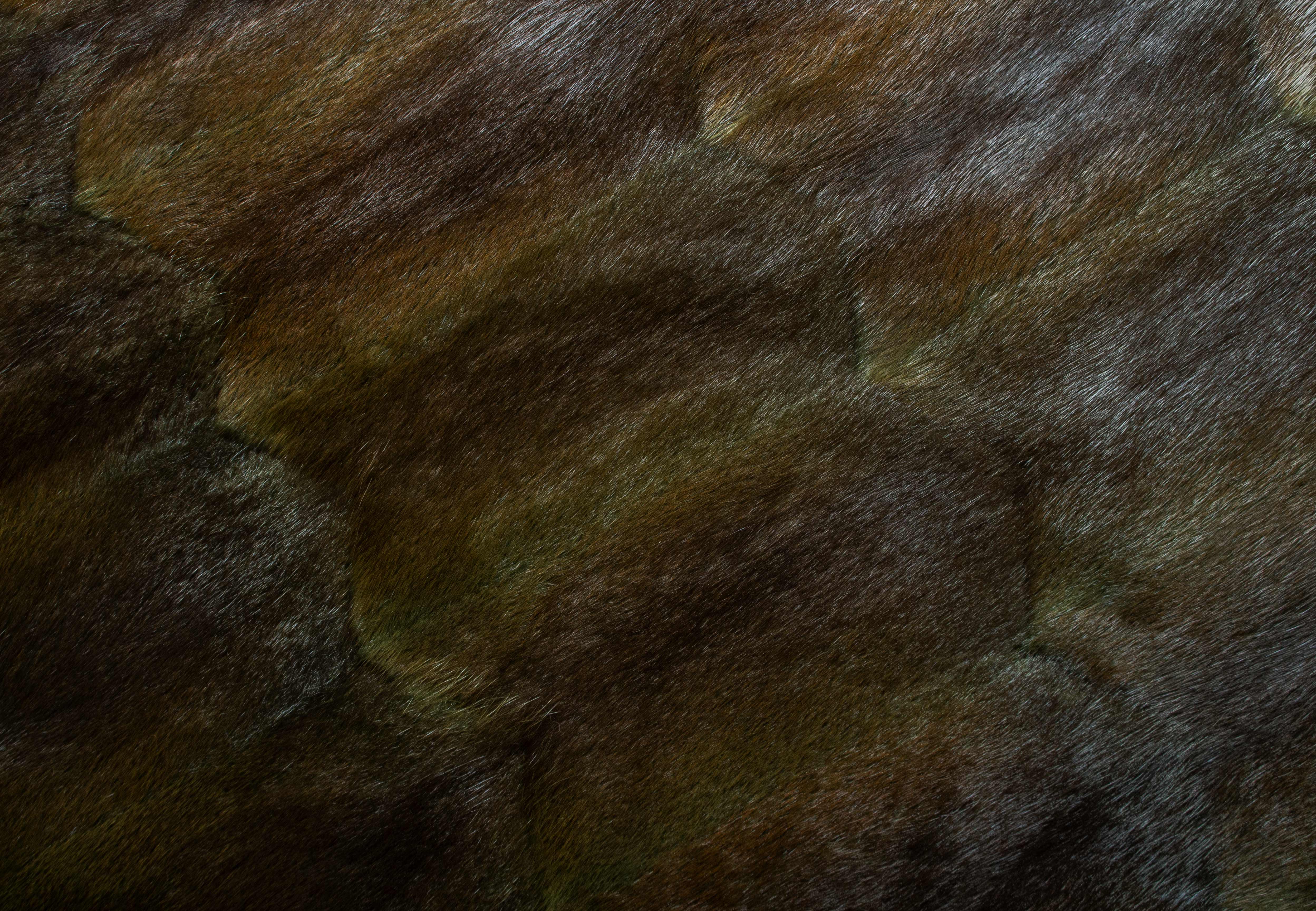 Green Muskrat Fur Carpet