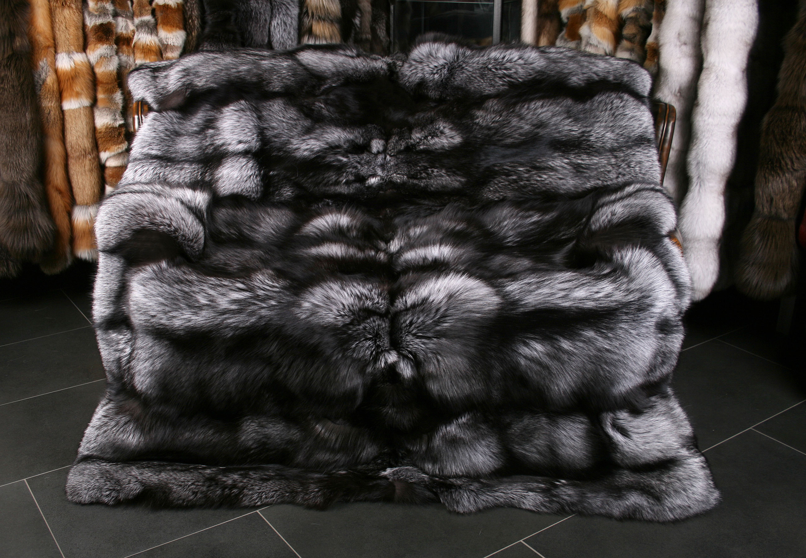 Silver Fox Fur Blanket from Scandinavian Fur (SAGA Fur)